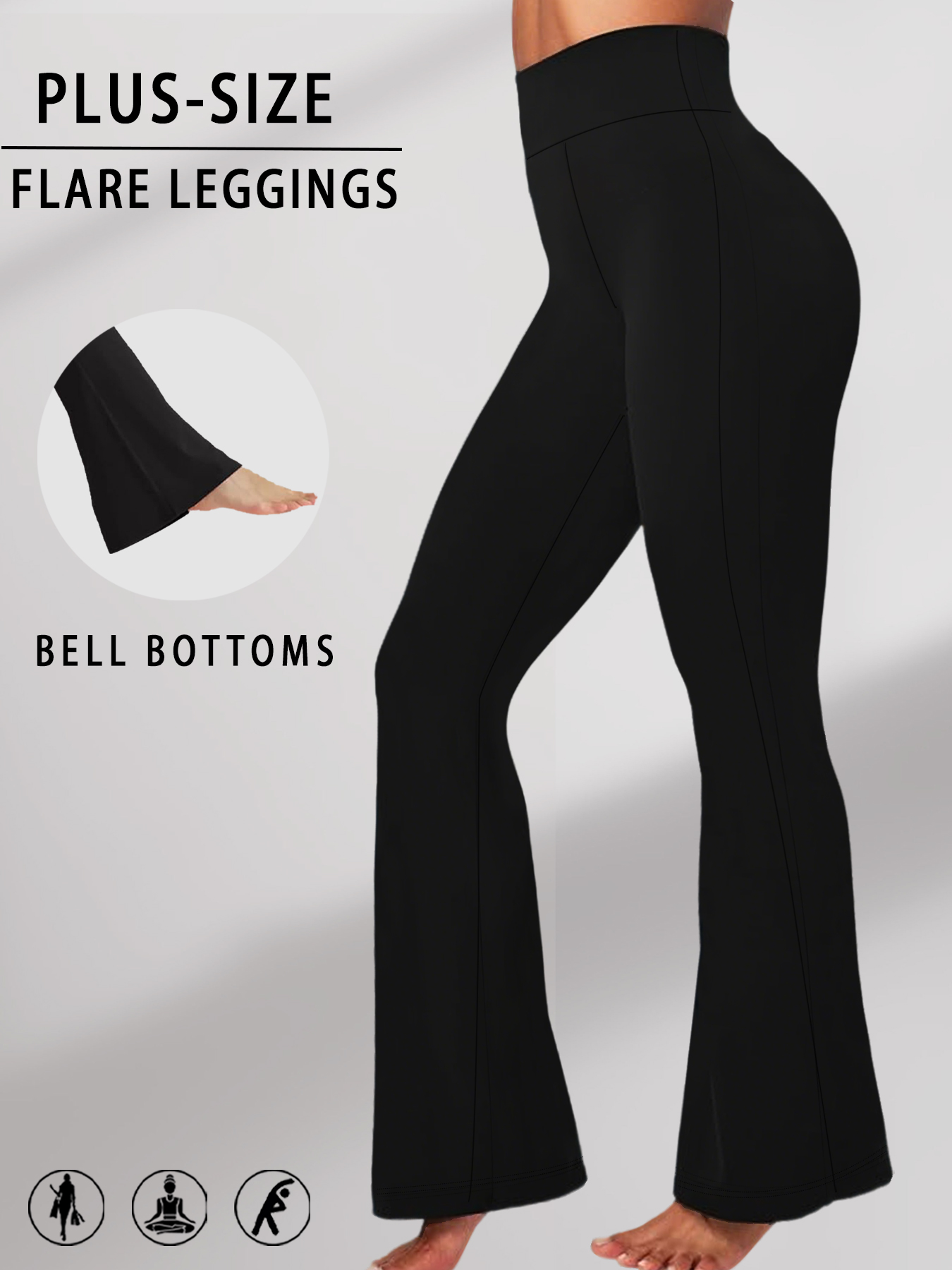 Women'S Fashion Leggings - Pantalon évasé super doux taille haute