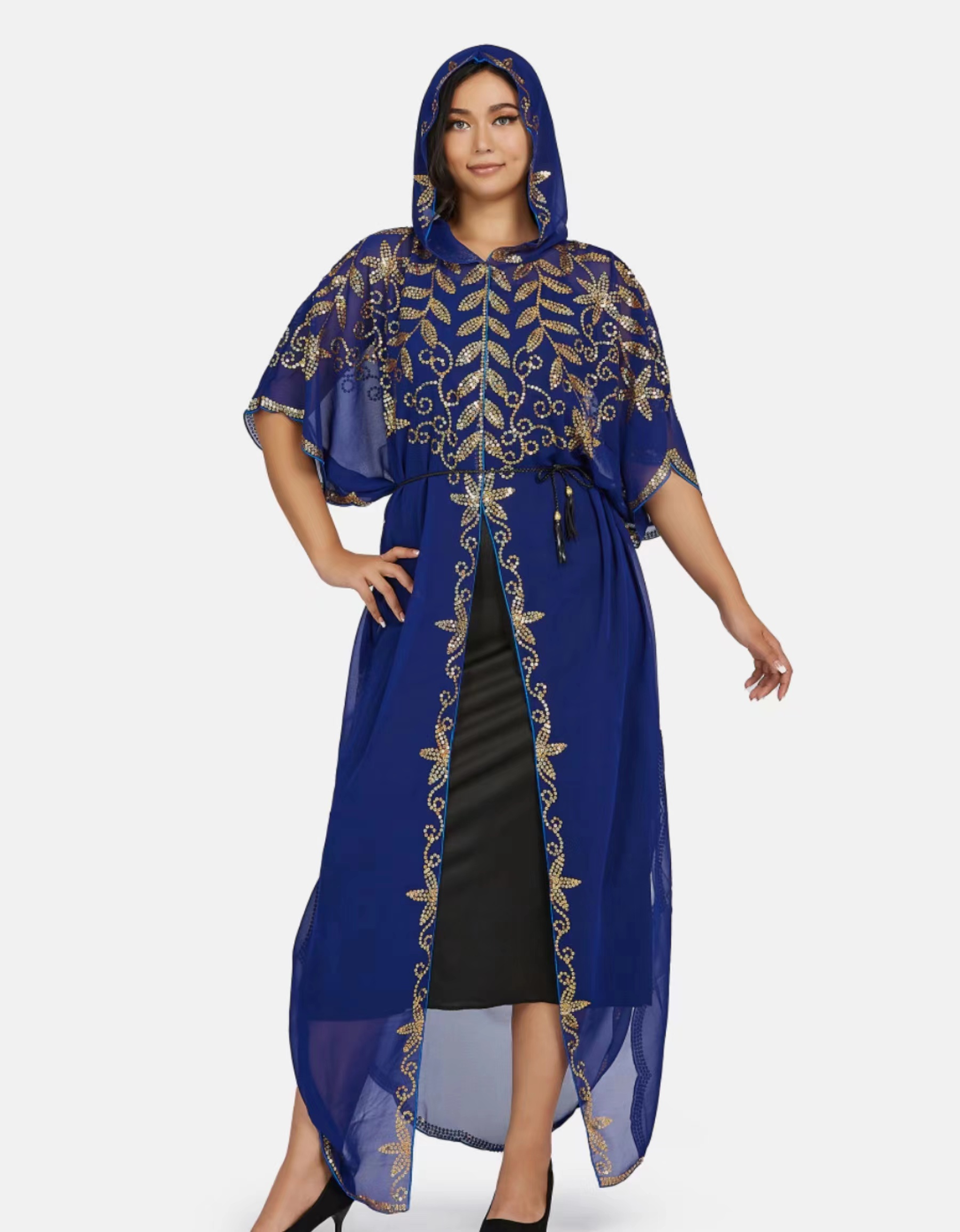 Women'S Fashion Quick Delivery - Robe longue à capuche en mousseline