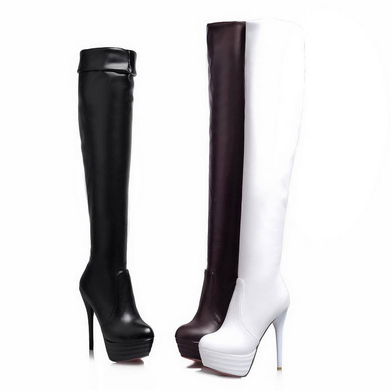 Women'S Fashion Riding Boots - SIMLOVEYO genou bottes plate-forme talons hauts