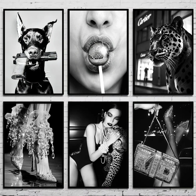 Fashion Women Picture - Affiche de photographie vintage noir et
