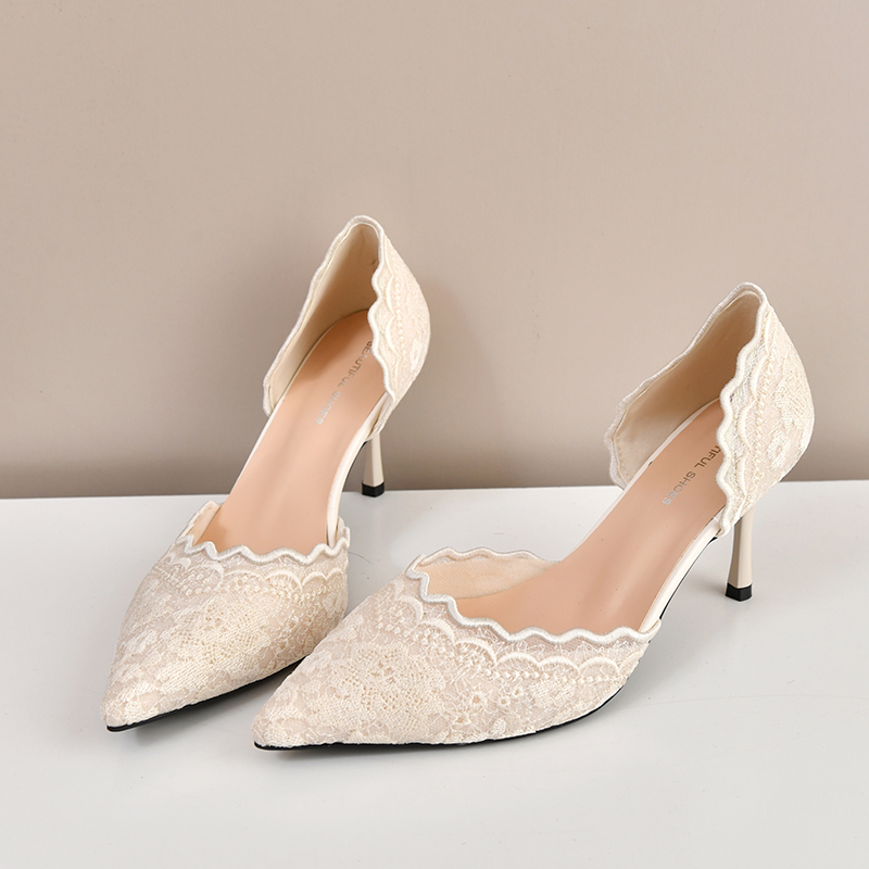 Women'S Fashion Footwear - Escarpins à bout pointu en dentelle