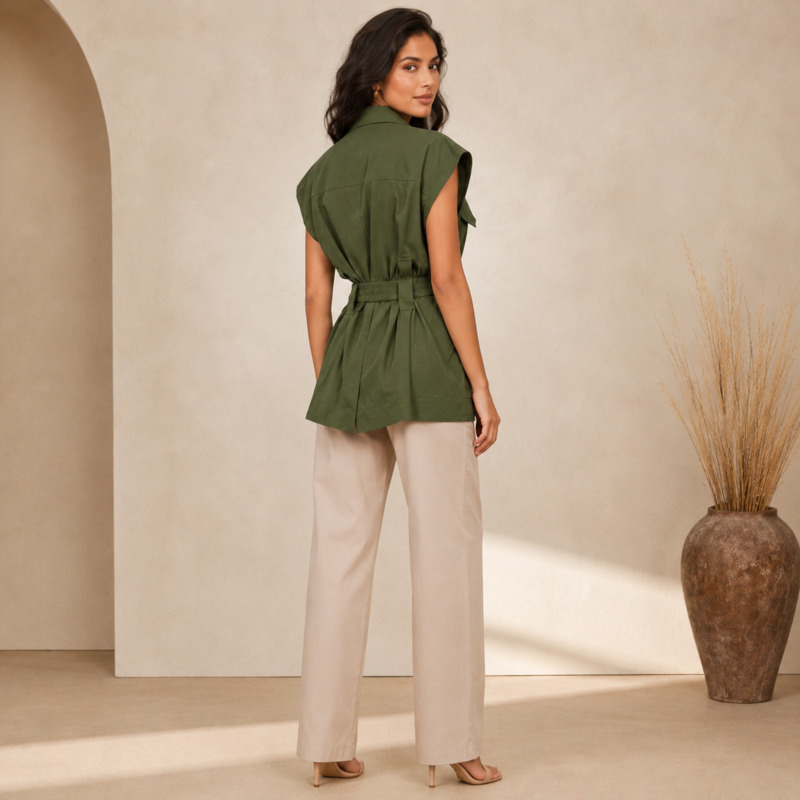 Trench-coat sans manches en co - Women'S Fashion Utility Belt avis et prix