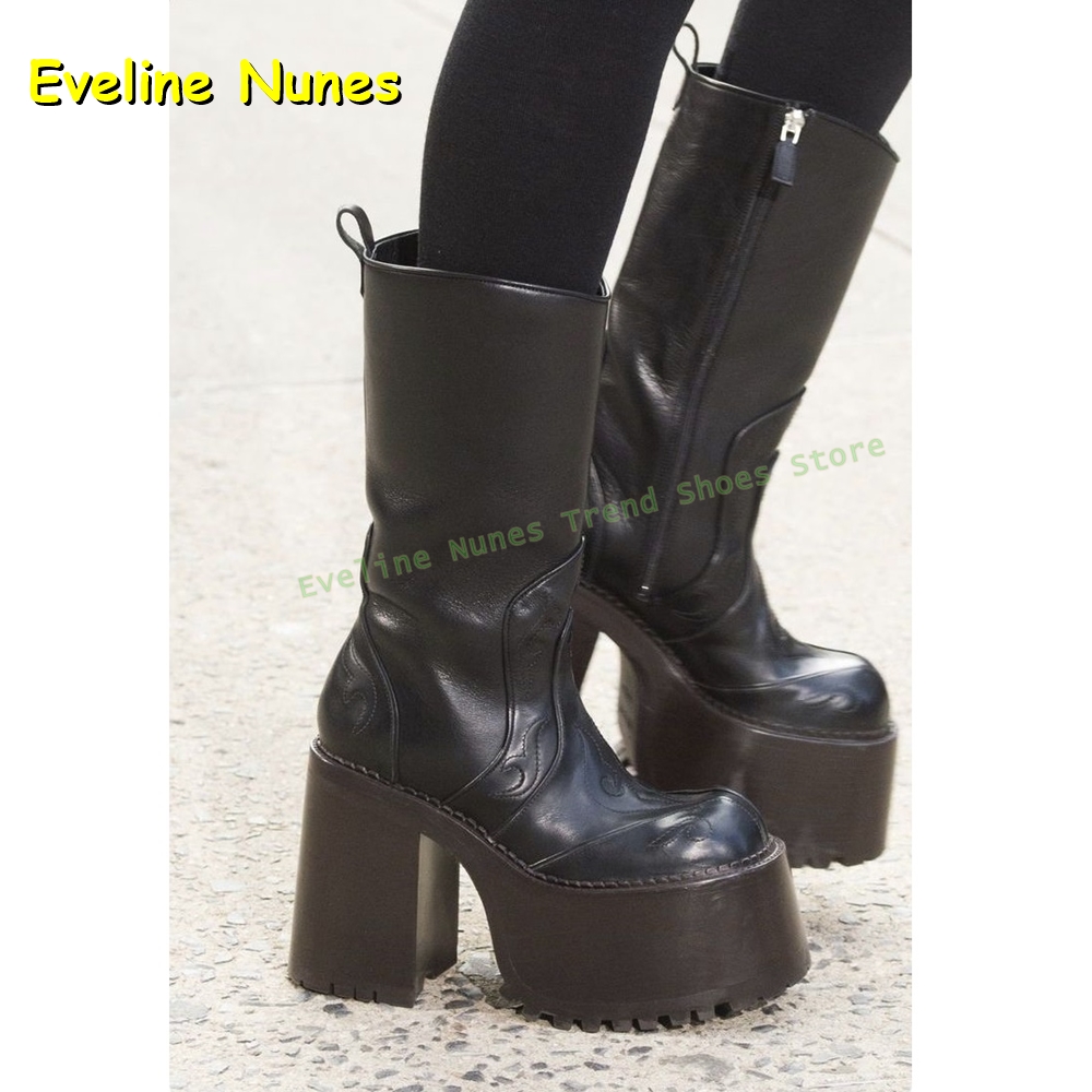 Plate-forme brodée bottes haut - Women'S Fashion Trends avis et prix
