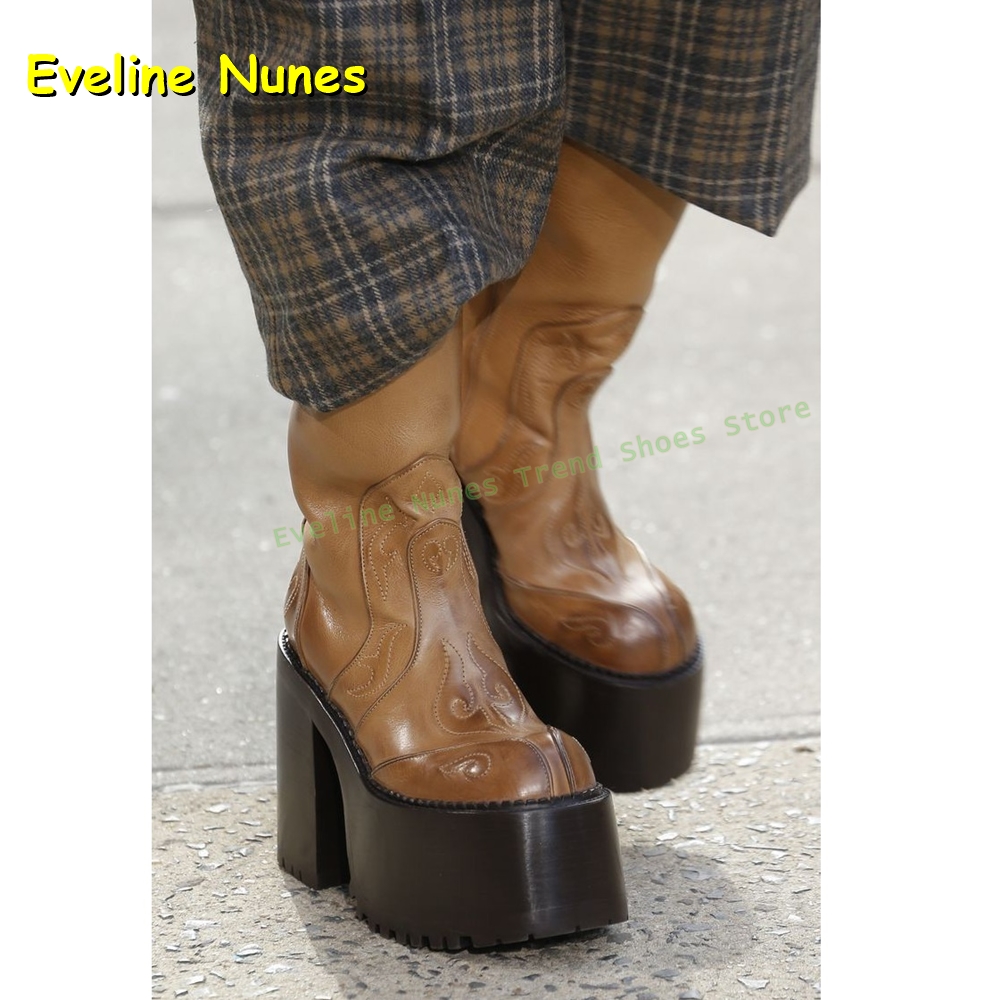 Plate-forme brodée bottes haut - Women'S Fashion Trends avis et prix