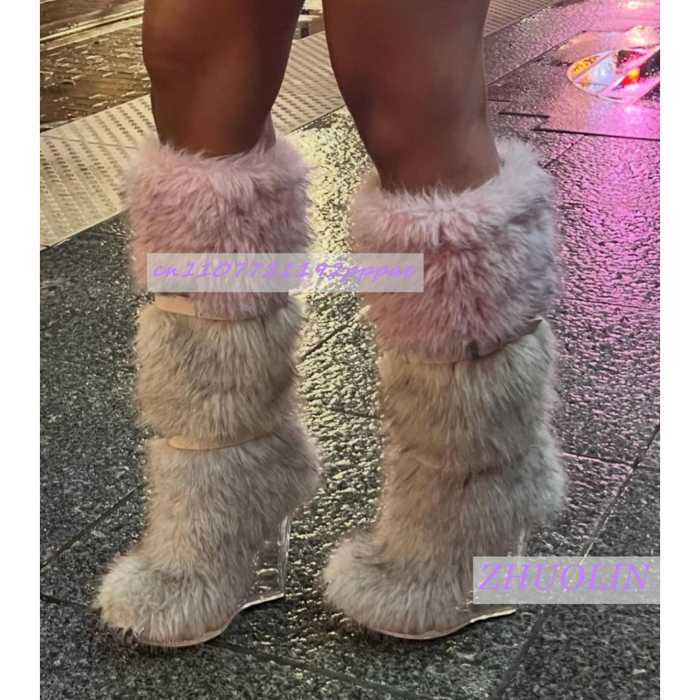 Bottes compensées transparente - Winter Fashion Women Boots avis et prix