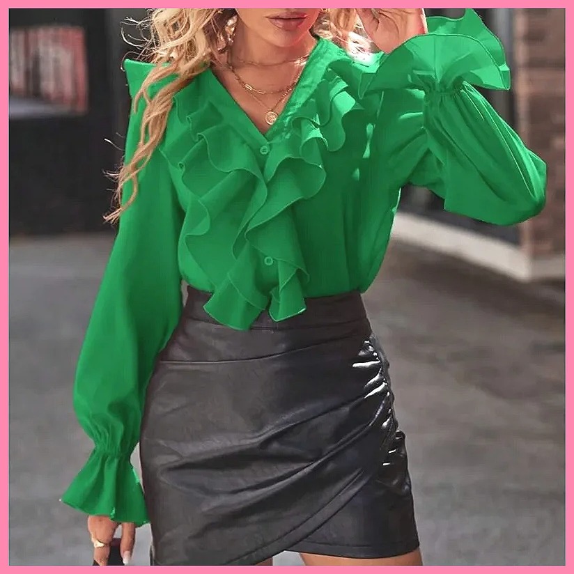 Chemisier élégant à col en V e - Women Top Fashion avis et prix