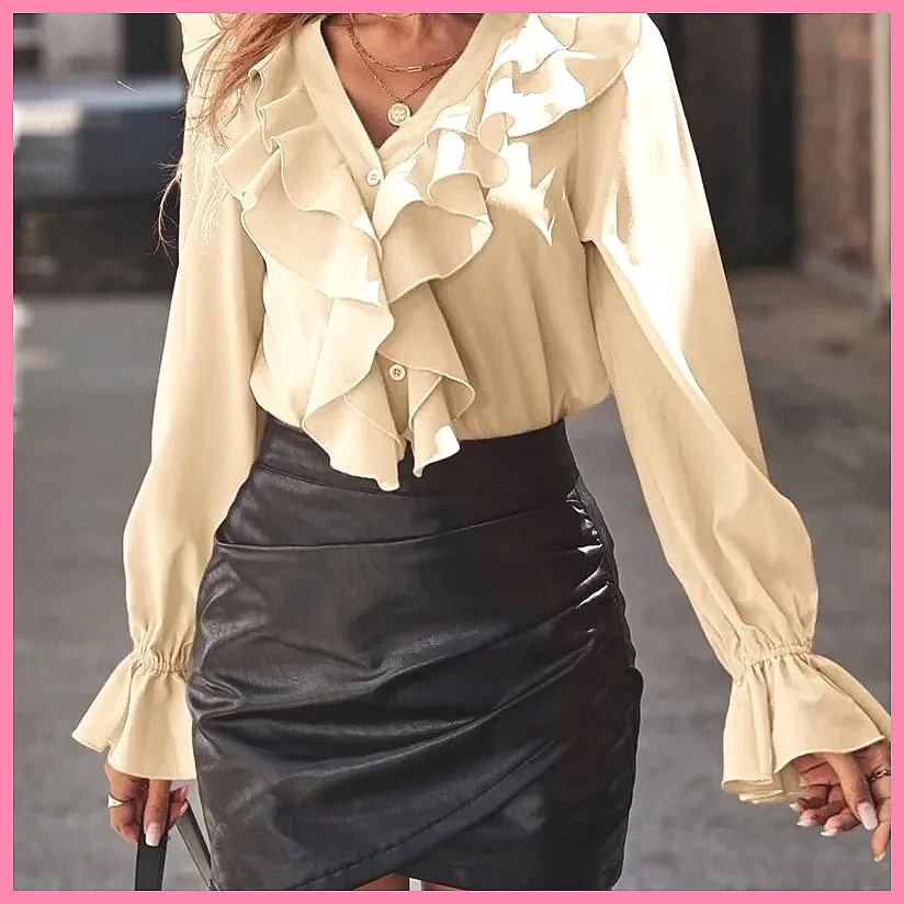 Chemisier élégant à col en V e - Women Top Fashion avis et prix