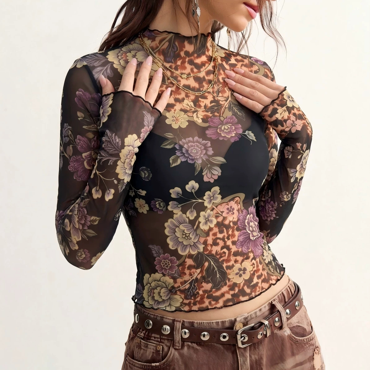 B 2026 T-shirt en maille trans - Women Top Fashion avis et prix