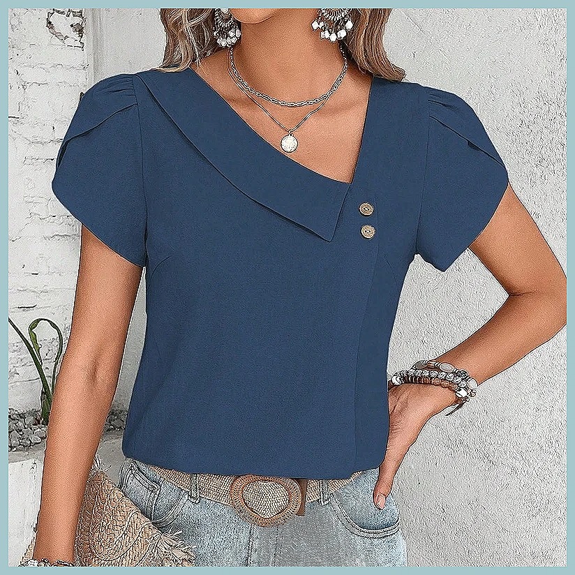 Chemisier uni vintage été 2024 - Women Top Fashion avis et prix